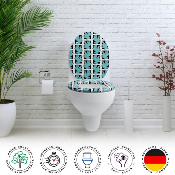 WC Sitz mit Absenkautomatik – hochwertige Toilettendeckel aus Holz – Blue Tiger – Bild 6
